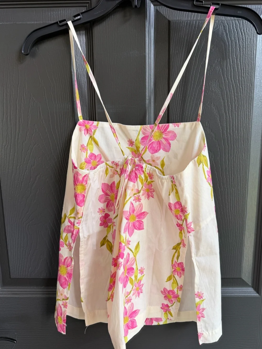 NWT HYFVE Wide Leg Apron Tank Set Delicate Blossom Floral Pink Green Ivory Small